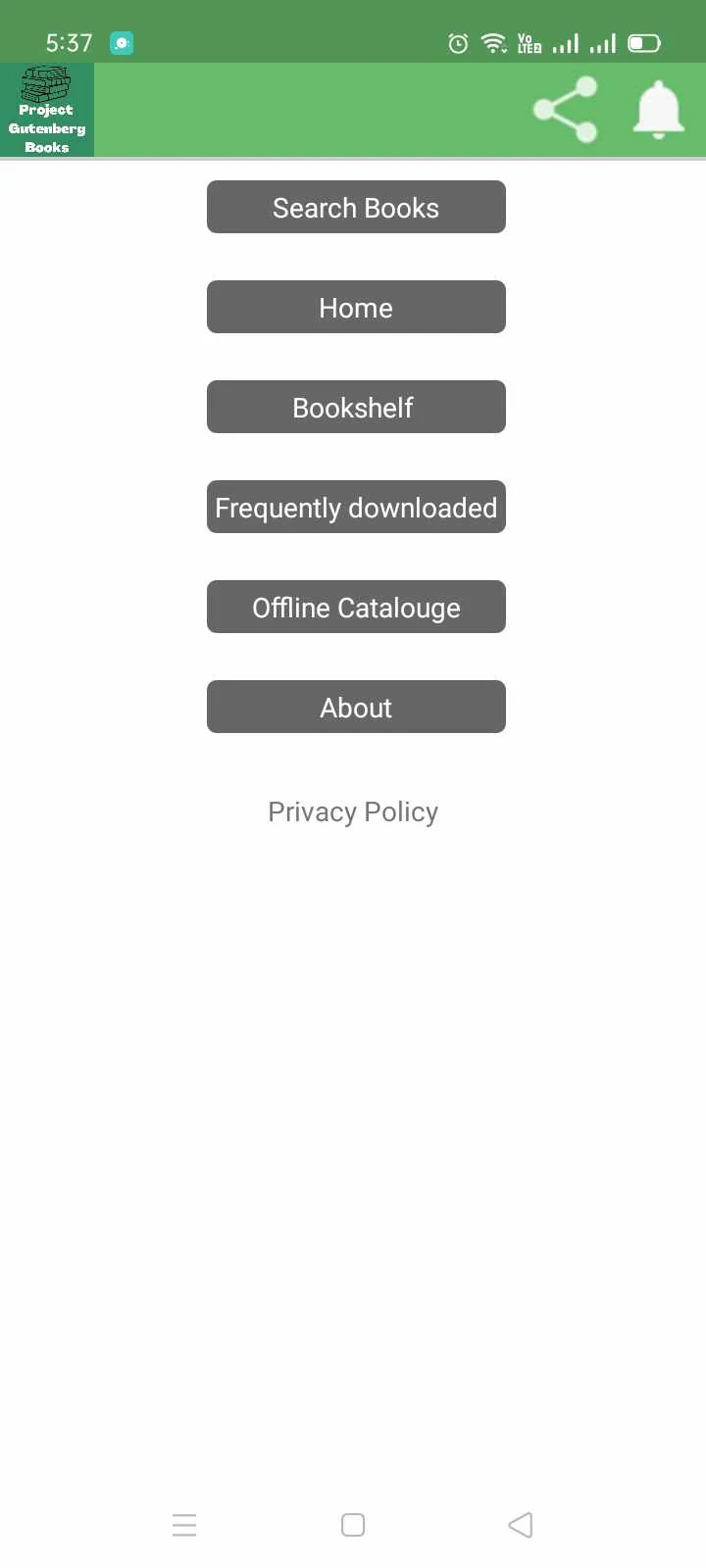 Project Gutenberg screenshot